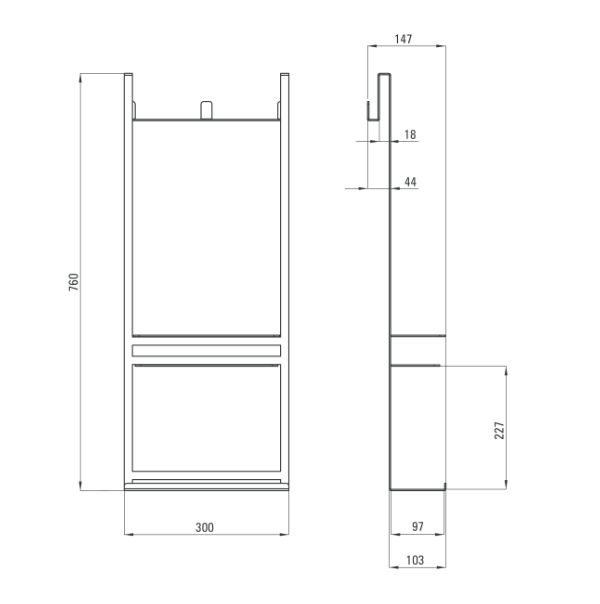 Deante Mokko Nero półka wisząca na kabinę typu A stal czarny ADM_N52K