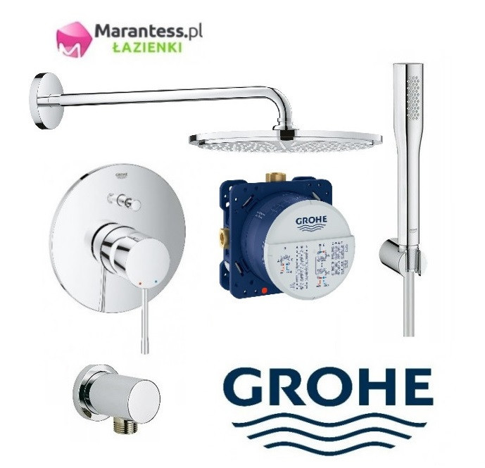 Grohe Essence New Smartbox zestaw podtynkowy kompletny z deszczownicą Rainshower 310 Cosmopolitan 31x31 cm 24058001NAT13