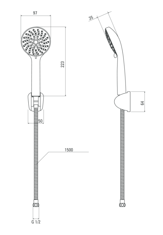 Deante Avis zestaw prysznicowy z uchwytem punktowym chrom połysk NGV041K