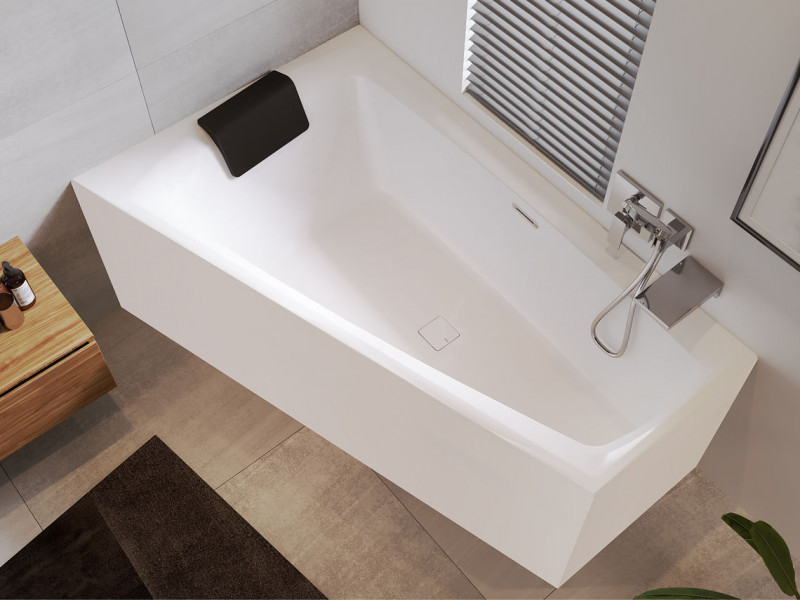 Riho Still Smart Plug&Play wanna asymetryczna prawa 170x110 ze zintegrowaną obudową biały BD15005