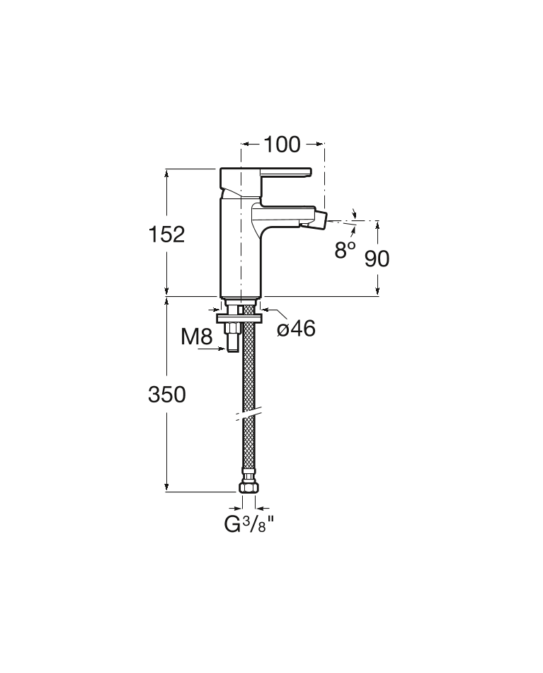 Roca Naia Black bateria bidetowa bez korka (COLD START) czarny tytanowy A5A6A96CN0
