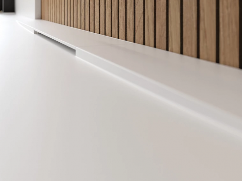 Riho Isola brodzik prostokątny płaski 140x90 efekt kamienia biały mat DR28105