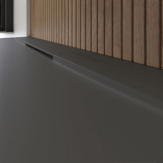 Riho Isola brodzik prostokątny płaski 140x90 efekt kamienia antracyt mat DR28080