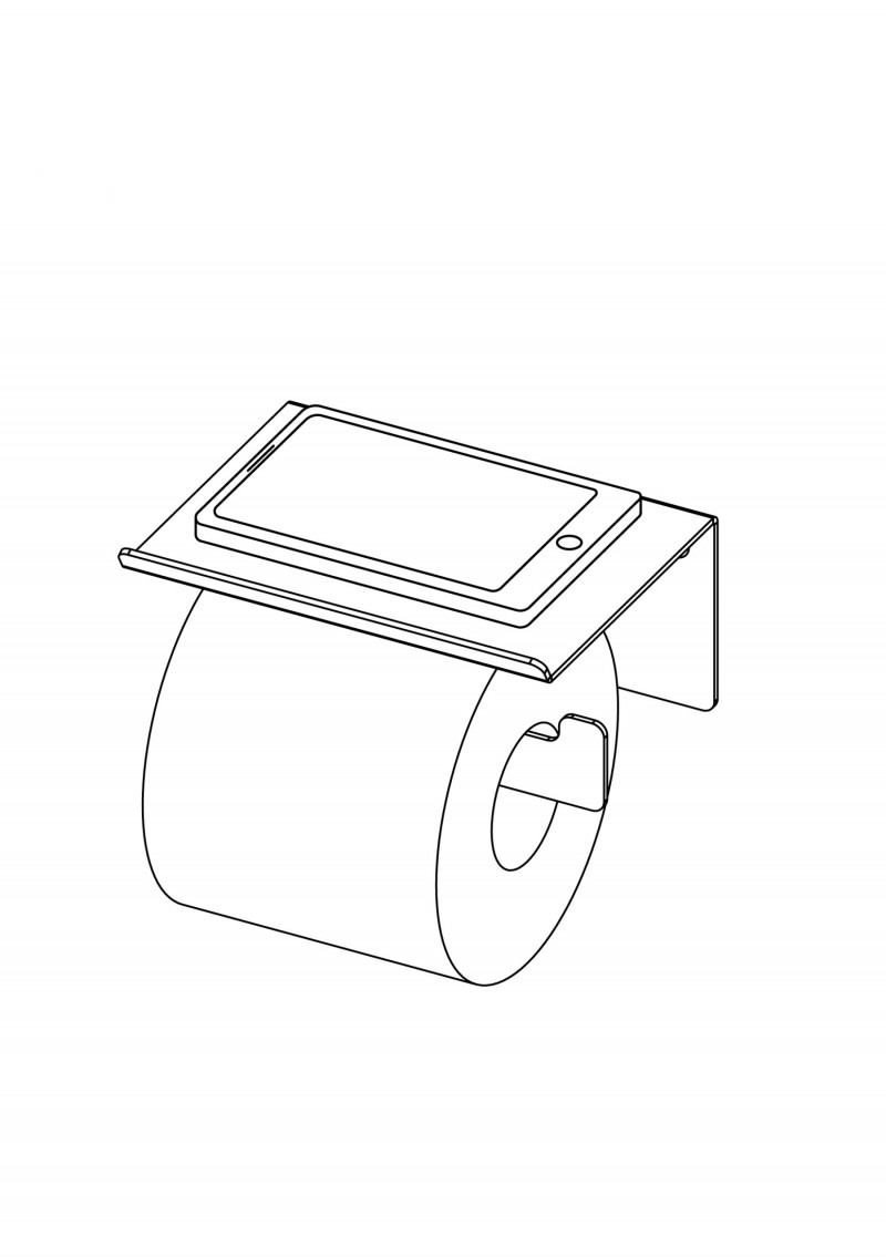 Deante Mokko Nero uchwyt na papier toaletowy z półką czarny ADM_N221