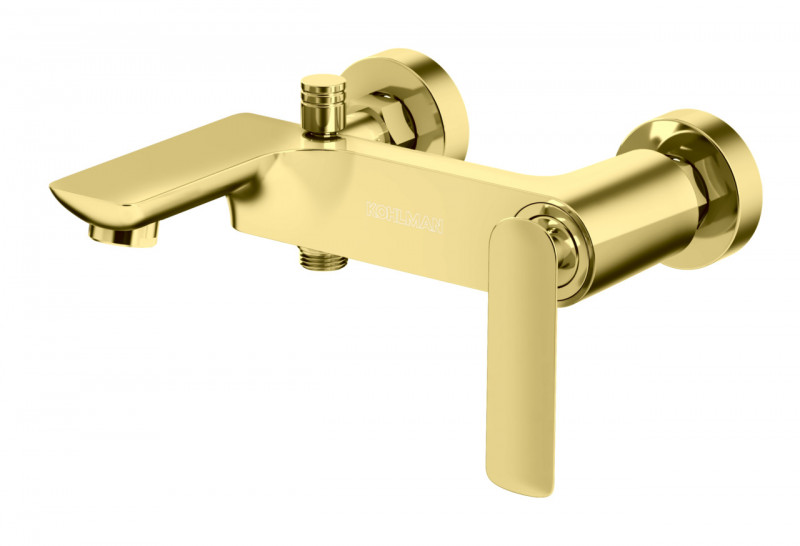 Kohlman Experience Gold bateria wannowa ścienna złoty połysk QW110EGD