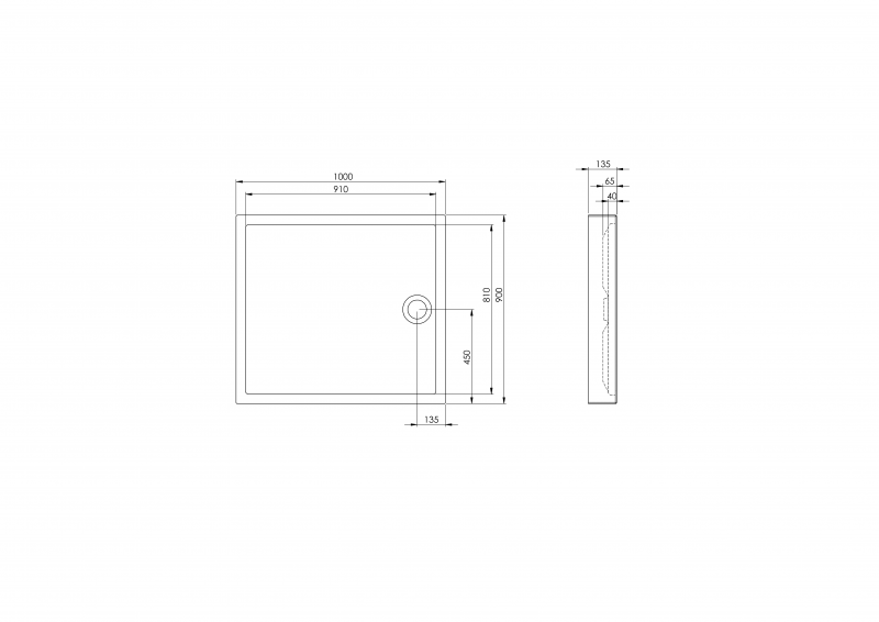 Roca Granada Compact brodzik prostokątny z obudową i syfonem 100x90 biały A276339000