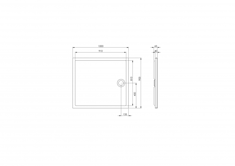 Roca Granada Square Flat brodzik prostokątny 100x90 biały A276337000