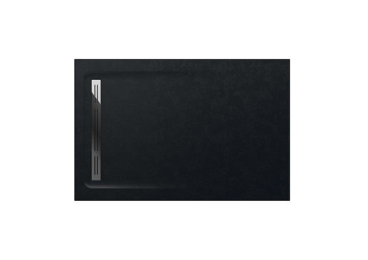 Roca Aquos brodzik prostokątny 140x90 ze zintegrowanym odpływem konglomerat czarny AP60157838401400