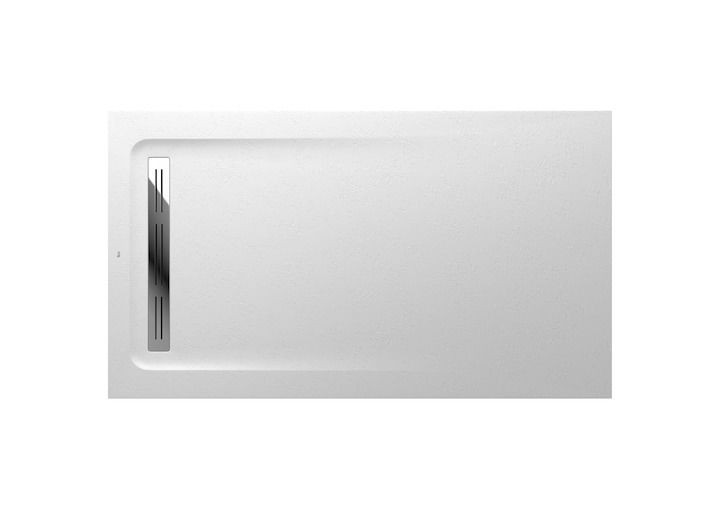 Roca Aquos brodzik prostokątny 140x80 ze zintegrowanym odpływem konglomerat biały AP60157832001100