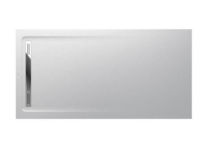 Roca Aquos brodzik prostokątny 200x100 ze zintegrowanym odpływem konglomerat biały AP6017D03E801100