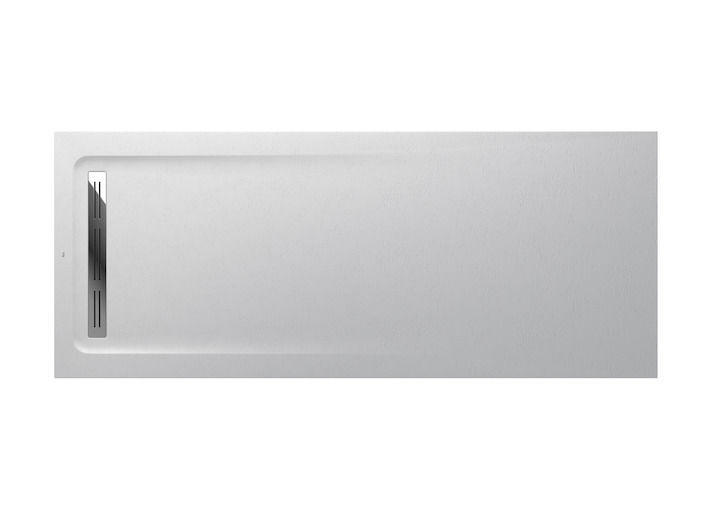 Roca Aquos brodzik prostokątny 200x80 ze zintegrowanym odpływem konglomerat biały AP6017D032001100