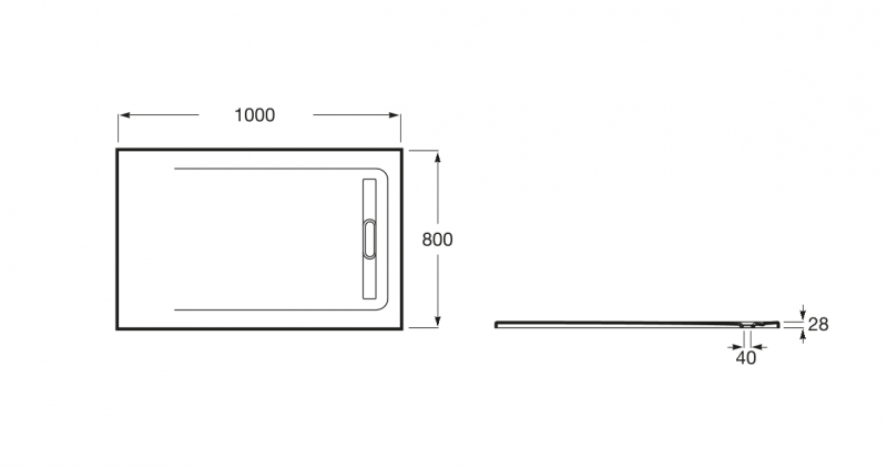 Roca Aquos brodzik prostokątny 100x80 ze zintegrowanym odpływem konglomerat biały AP6013E832001100