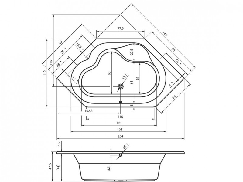 Riho Winnipeg wanna narożna 145x145 biały połysk BA48