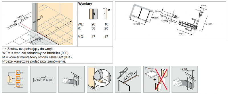Huppe Xtensa Pure Black Edition drzwi suwane WALK-IN 160-180 cm prawe czarny mat przeźroczyste Anti-Plaque XT0209.123.322