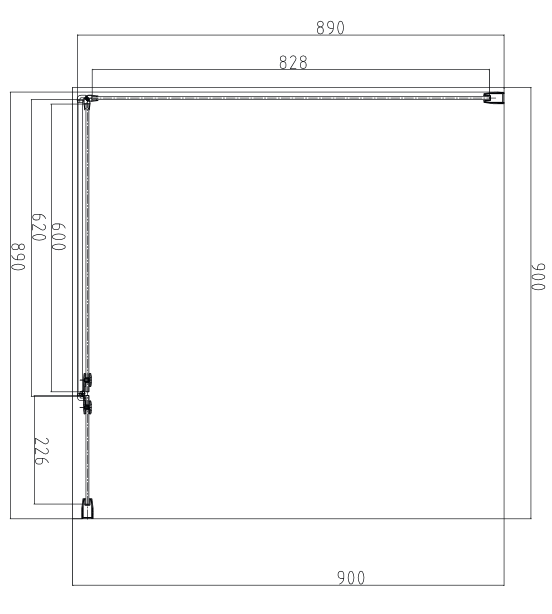 Omnires Manhattan kabina kwadratowa 90x90 drzwi 90 cm + ścianka boczna 90 cm L/P przeźroczyste Easy Clean czarny matowy MH9090BLTR