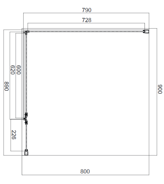Omnires Manhattan kabina prostokątna 80x90 drzwi 90 cm + ścianka boczna 80 cm L/P przeźroczyste Easy Clean czarny matowy MH9080BLTR