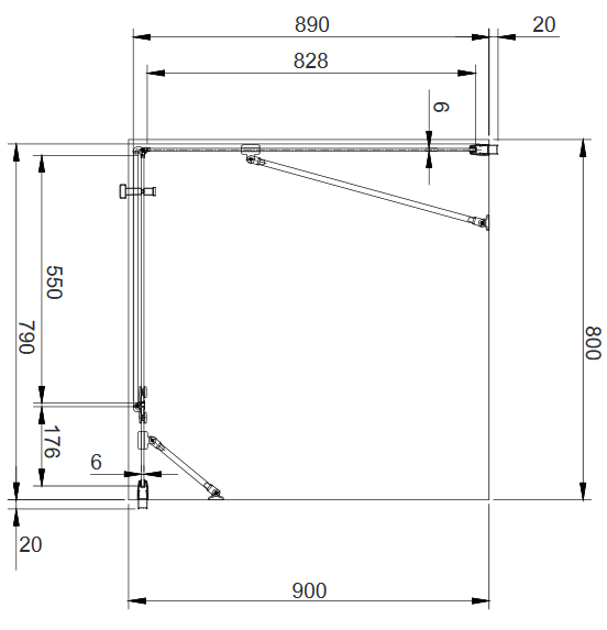 Omnires Manhattan kabina prostokątna 80x90 drzwi 80 cm + ścianka boczna 90 cm L/P przeźroczyste Easy Clean czarny matowy MH8090BLTR