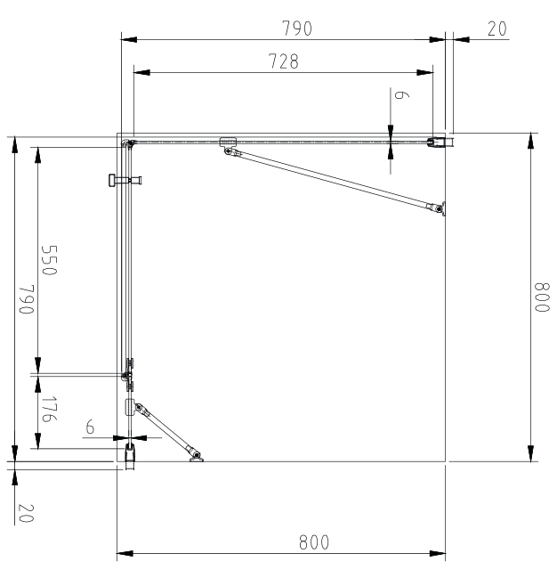 Omnires Manhattan kabina kwadratowa 80x80 drzwi 80 cm + ścianka boczna 80 cm L/P przeźroczyste Easy Clean czarny matowy MH8080BLTR