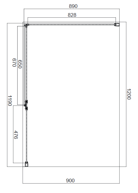 Omnires Manhattan kabina prostokątna 90x120 drzwi 120 cm + ścianka boczna 90 cm L/P przeźroczyste Easy Clean czarny matowy MH1290BLTR