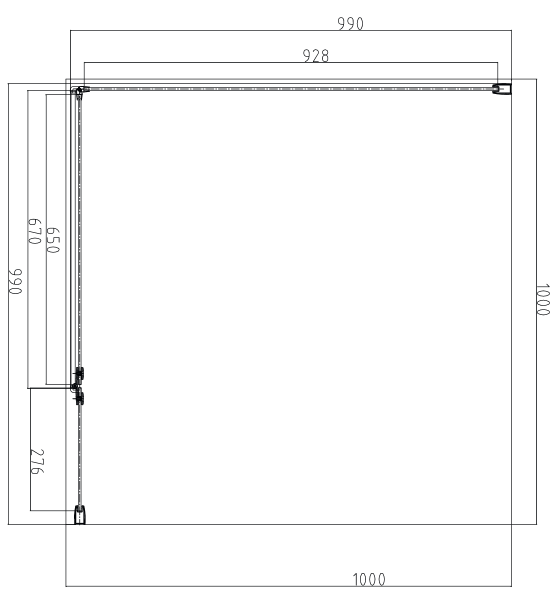Omnires Manhattan kabina kwadratowa 100x100 drzwi 100 cm + ścianka boczna 100 cm L/P przeźroczyste Easy Clean czarny matowy MH1010BLTR