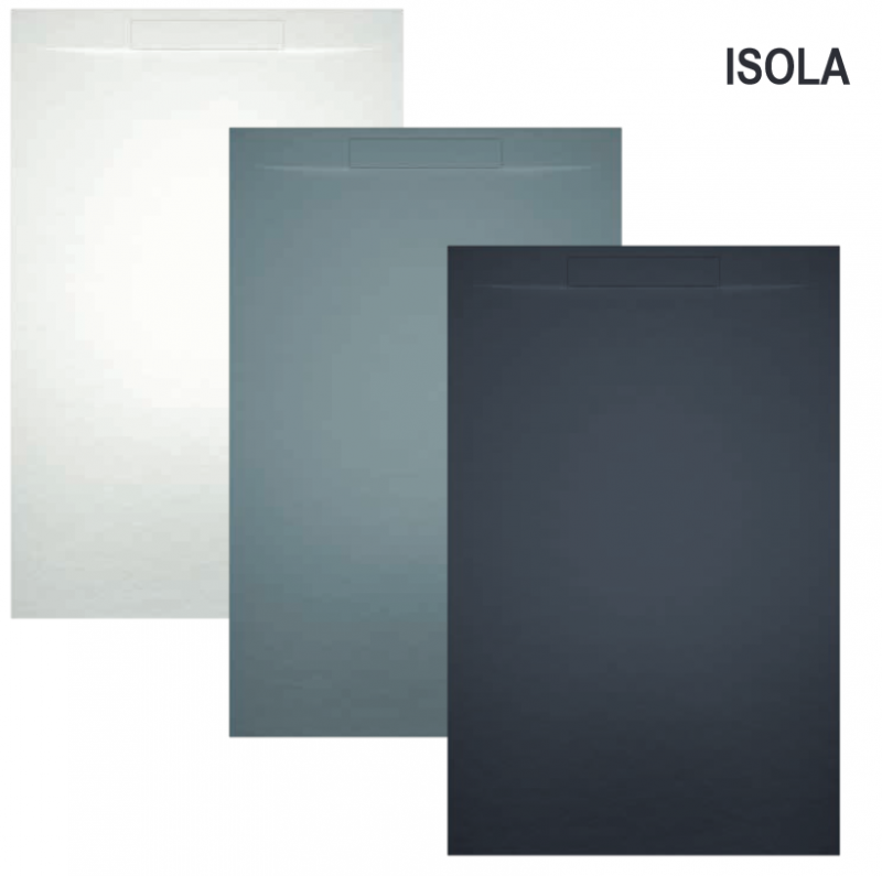 Riho Isola brodzik prostokątny płaski 90x80 efekt kamienia biały mat DR12105