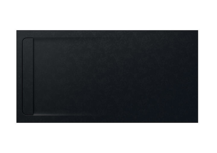 Roca Aquos brodzik prostokątny 200x100 ze zintegrowanym odpływem konglomerat czarny AP6017D03E801400