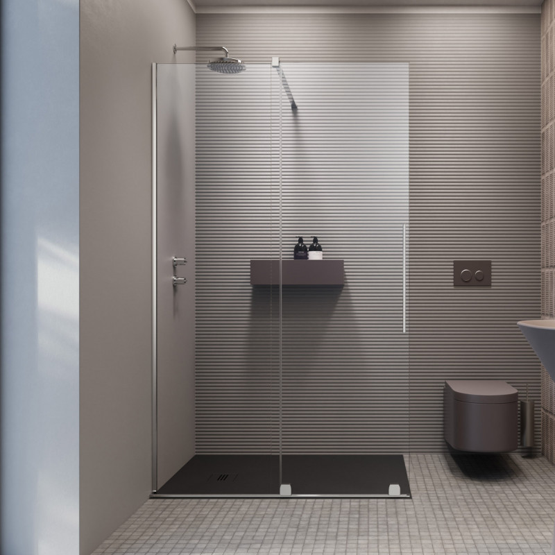 Radaway Furo kabina typu Walk-In ścianka suwana 160 cm lewa chrom przeźroczyste Easy Clean 10106838-01-01L + 10110794-01-01