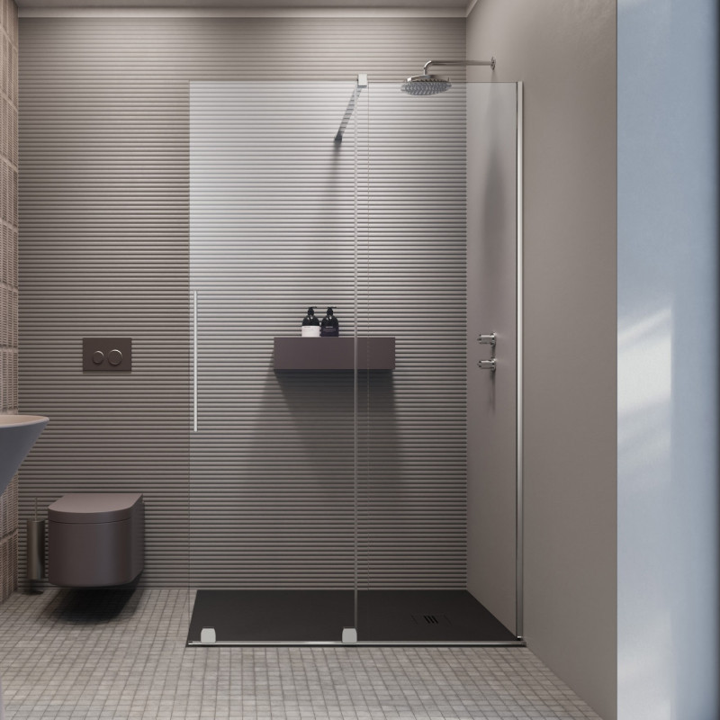 Radaway Furo kabina typu Walk-In ścianka suwana 130 cm prawa chrom przeźroczyste Easy Clean 10106688-01-01R + 10110644-01-01