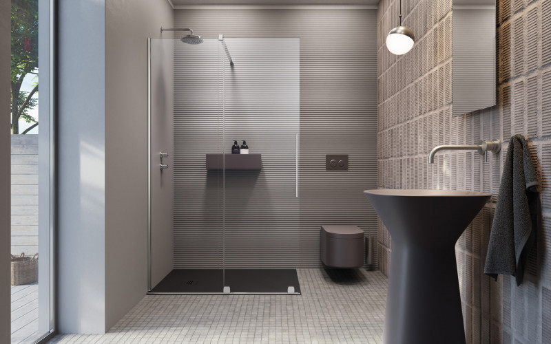 Radaway Furo kabina typu Walk-In ścianka suwana 110 cm lewa chrom przeźroczyste Easy Clean 10106588-01-01L + 10110544-01-01