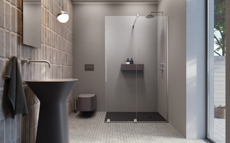 Radaway Furo kabina typu Walk-In ścianka suwana 100 cm prawa chrom przeźroczyste Easy Clean 10106538-01-01R + 10110494-01-01