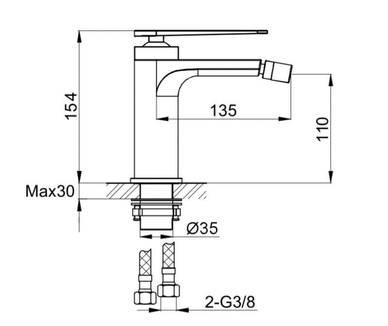 Kohlman Wexpo bateria bidetowa chrom QB130W