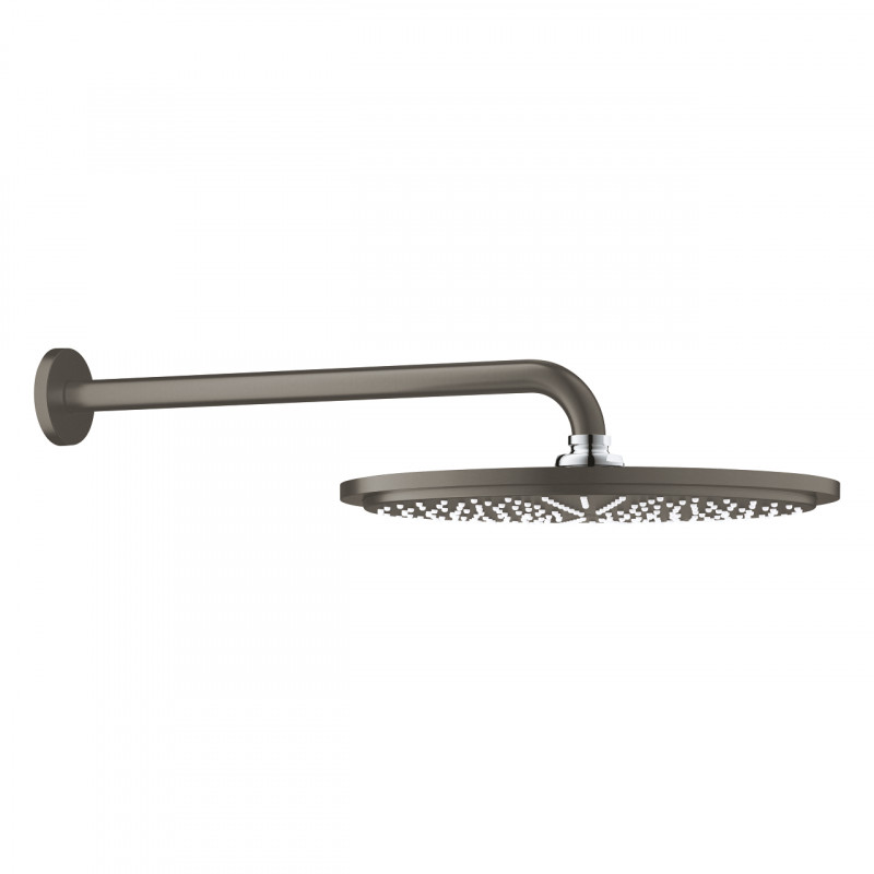 Grohe Rainshower Cosmopolitan 310 deszczownica głowica prysznicowa okrągła 310mm z ramieniem ściennym grafit szczotkowany Brushed Hard Graphite 26066AL0