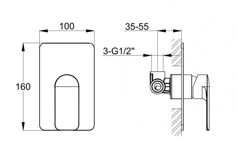Kohlman Texen bateria prysznicowa podtynkowa chrom QW220T
