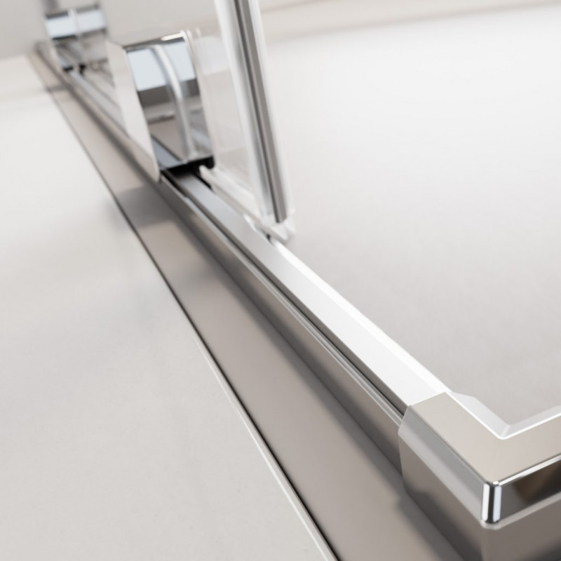 Radaway Furo KDJ kabina prostokątna 120x75 drzwi przesuwne 120 lewe + ścianka 75 chrom przeźroczyste Easy Clean