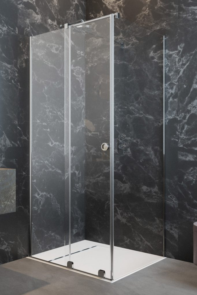 Radaway Furo KDJ RH kabina kwadratowa 110x100 drzwi przesuwne 100 lewe + ścianka 110 chrom przeźroczyste Easy Clean