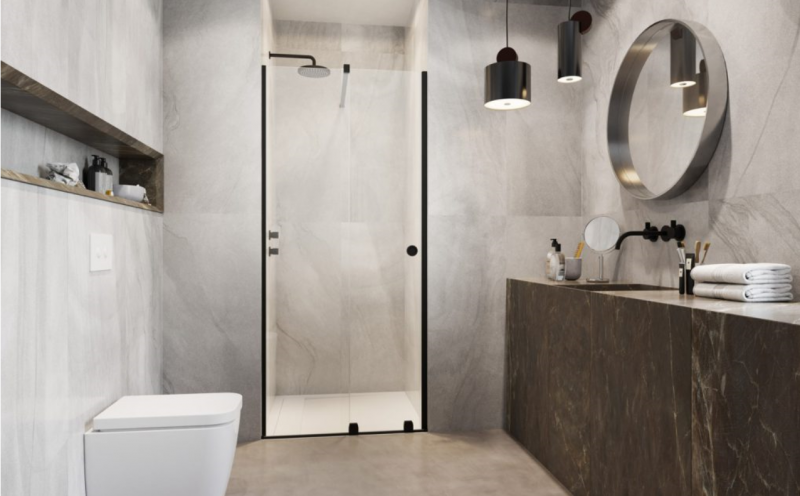 Radaway Furo Black DWJ RH drzwi do wnęki przesuwne 100 cm lewe czarny przeźroczyste Easy Clean 10107492-54-01LU + 10110510-01-01