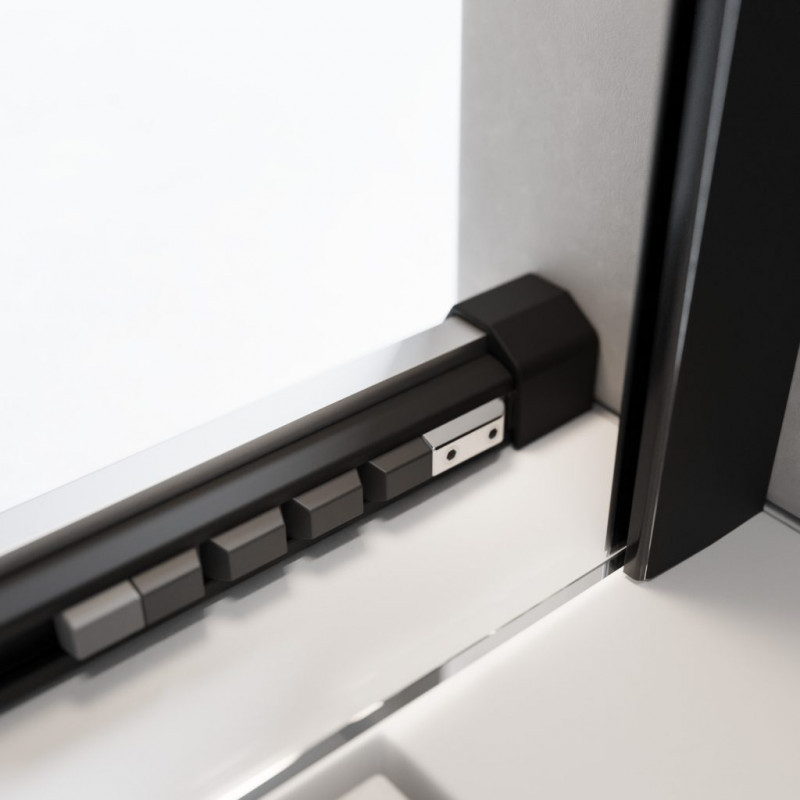 Radaway Furo Black KDJ kabina prostokątna 130x110 drzwi przesuwne 130 prawe + ścianka 110 czarny przeźroczyste Easy Clean