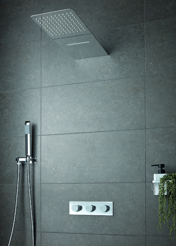 Vado Knurled Accents termostatyczna bateria podtynkowa 3-drożna chrom połysk TAB-128/3-H-CPK