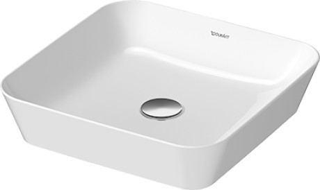 Duravit Cape Cod umywalka kwadratowa stojąca na blacie 43cm biały mat 2340433200