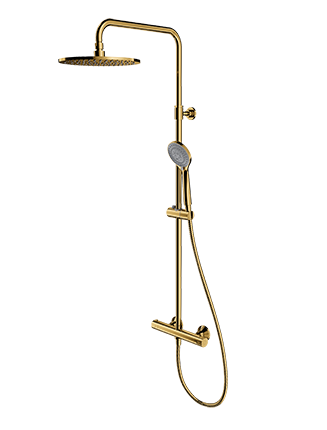 Omnires Y system prysznicowy natynkowy termostatyczny złoty Y1244LUXLGL