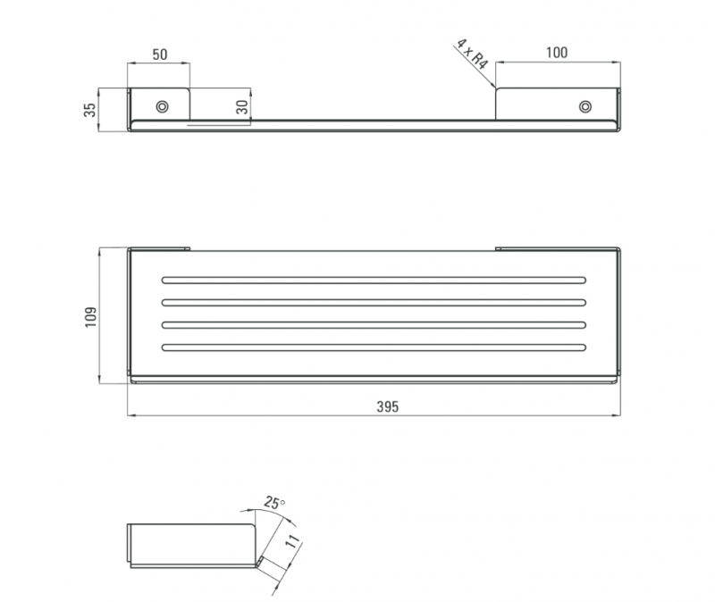 Deante Mokko Nero półka ścienna czarny ADM_N511