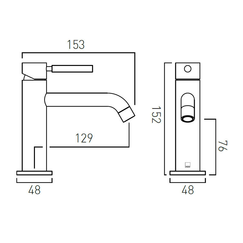 Vado Knurled Accents bateria umywalkowa bez korka chrom połysk ORI-200/SB-CPK