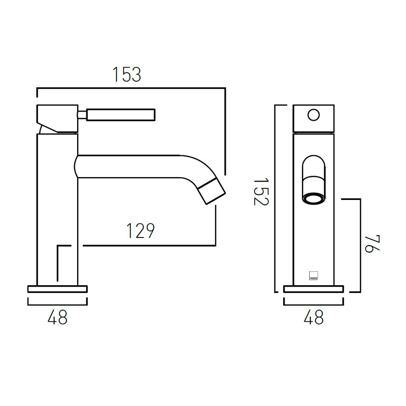 Vado Knurled Accents bateria umywalkowa bez korka czarny szczotkowany IND-ORI200/SB-BLKK