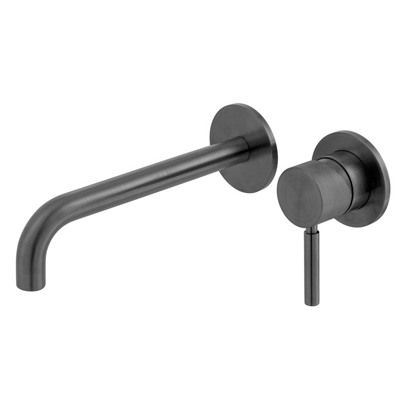 Vado Knurled Accents bateria umywalkowa podtynkowa czarny szczotkowany IND-ORI209SA-BLKK