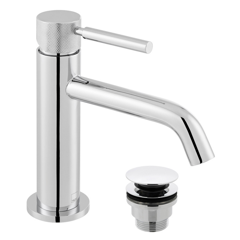 Vado Knurled Accents bateria umywalkowa z korkiem klik-klak chrom połysk ORI-200/CC-CPK