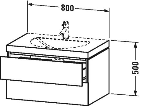 Duravit L-Cube wisząca szafka łazienkowa z umywalką 80x54 cm 2 szuflady beton mat LC6905O0707