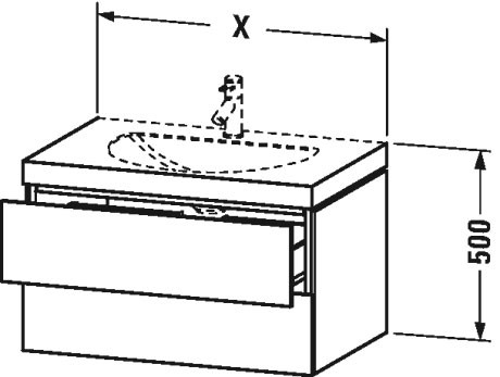 Duravit L-Cube wisząca szafka łazienkowa z umywalką 80x54 cm 1 szuflada beton mat LC6905O0707