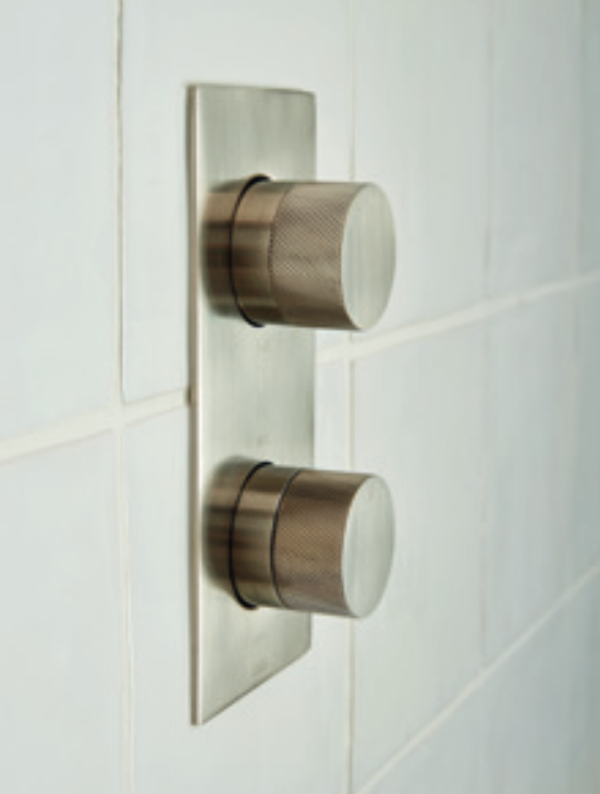 Vado Knurled Accents termostatyczna bateria podtynkowa 2-drożna nikiel szczotkowany IND-T148/2-BRNK