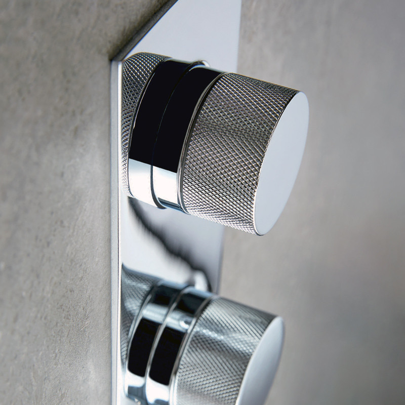 Vado Knurled Accents termostatyczna bateria podtynkowa 2-drożna chrom połysk TAB-148/2-CPK