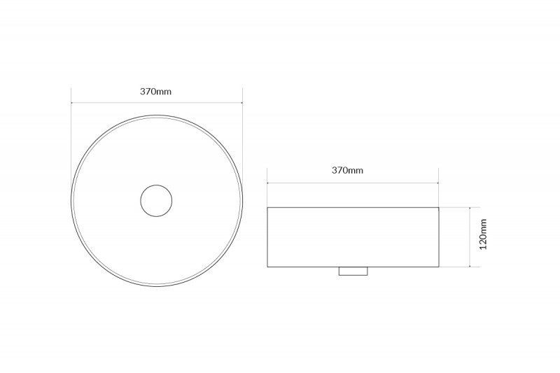Actima Ovia 35 umywalka nablatowa okrągła 37x37 biały CEAC.2501.WH